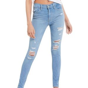 ☁️ Light Blue Ripped Mid- Rise Jeans ☁️
